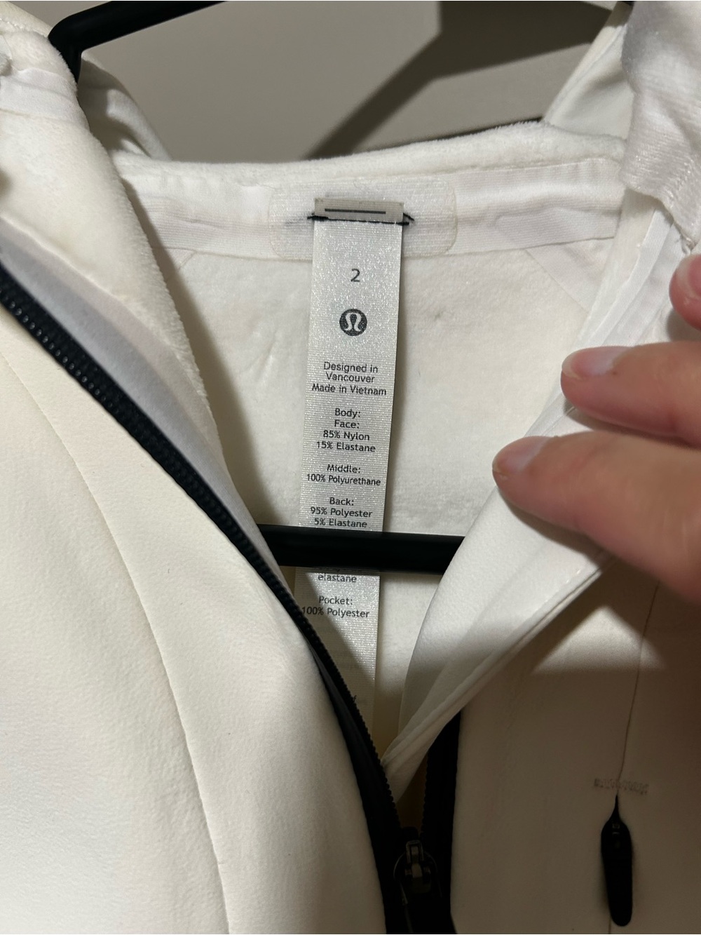 lululemon athletica Women's White/Cream Hooded Jacket - Picture 3 of 3
